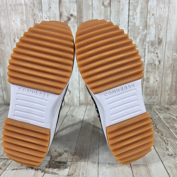 Converse Run Star Hike Low Top Black White Striped Platform Sneakers A03297C 7.5 - Picture 7 of 8